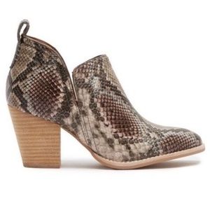 Jeffrey Campbell Shark Taupe Snake Skin Ankle Boots